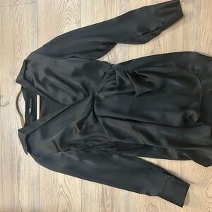 Elegant Black Satin Blouse